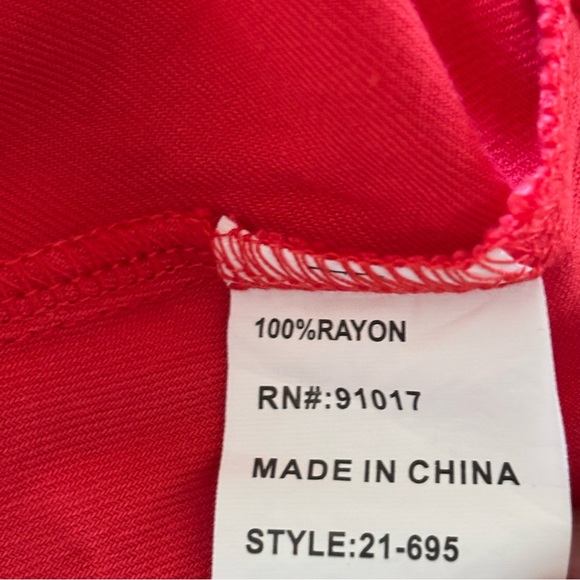 Solitaire Size M coral orange red eyelet floral dress with ruffle sleeves - Picture 10 of 12